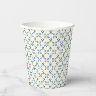 Blue Floral Trellis Garden Party Paper Cups