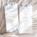 Blue Floral Victorian Classic Wedding Programme<br><div class="desc">Blue Floral Victorian Classic Wedding Program Cards</div>