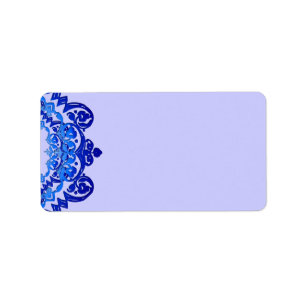 Blue Floral Vintage Art Blank Address Labels