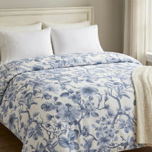 Blue Floral Vintage Toile Pattern 