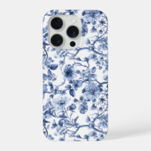 Blue Floral Vintage Toile Pattern 