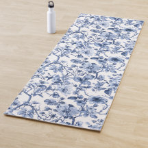 Blue Floral Vintage Toile Pattern 