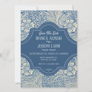 BLUE FLORAL VINTAGE WEDDING  SAVE THE DATE
