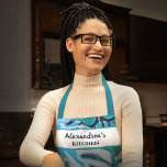 Blue Floral Watercolor Botanical Blue Personalise Apron<br><div class="desc">Blue Floral Watercolor Botanical Blue Personalise Apron is great to wear with your name and tropical leaf pattern. Also great to give as a gift. Personalise it with your information.</div>