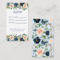 Blue Floral Watercolor Multi Event Details Card