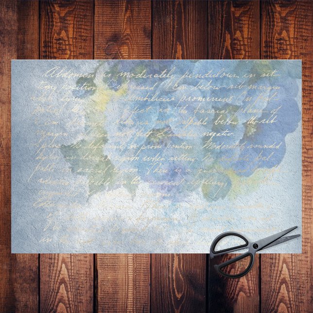 Blue Floral Watercolor Poppies Decoupage Tissue Paper (Creator Uploaded)