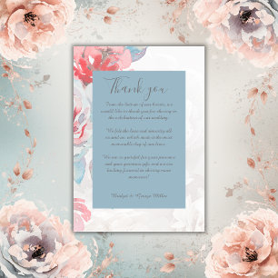 blue Floral watercolor wildflower wedding Thank You Card