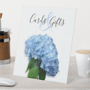 Blue Floral Wedding Cards n Gifts Table Sign