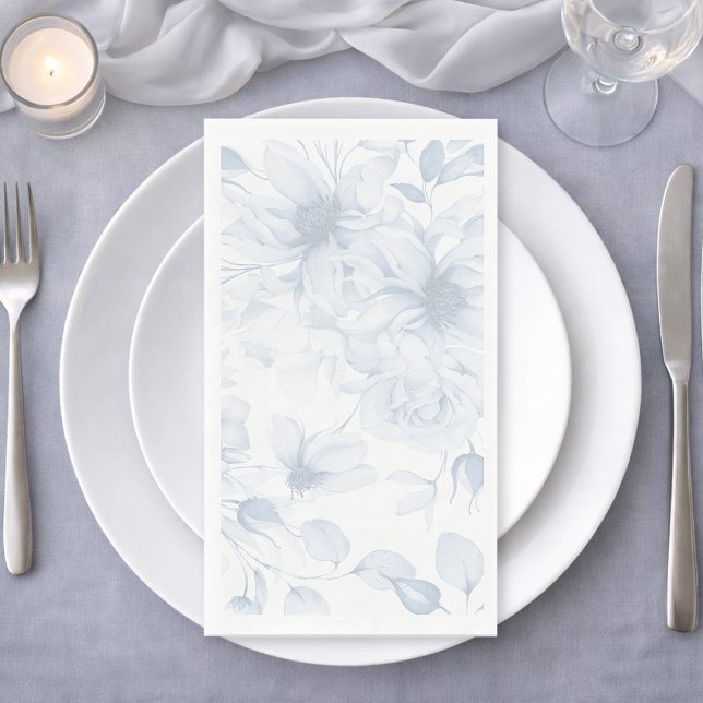 Blue Floral Wedding Guest Towels for Table Napkin (Creator Uploaded)