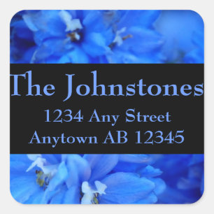 Blue Floral Wedding Return Address Label