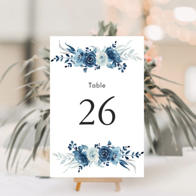 Blue floral wedding table number (Creator Uploaded)