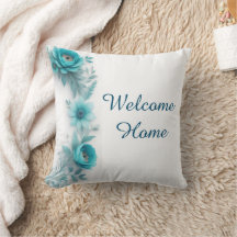 Blue floral Welcome Home, Welcome Home decorative 