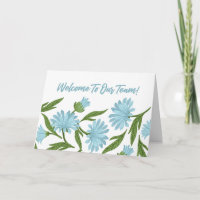 Blue Floral Welcome to the Team New Employee