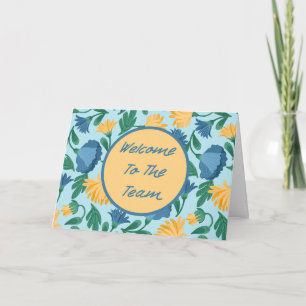 Blue Floral Welcome to the Team New Employee Card