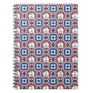Blue Floral Westie Notebook