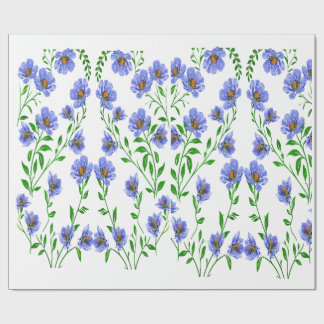 Blue floral wrapping paper