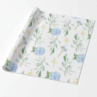 Blue Floral Wrapping Paper