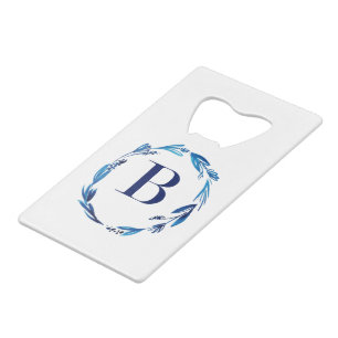 Blue Floral Wreath 'B'