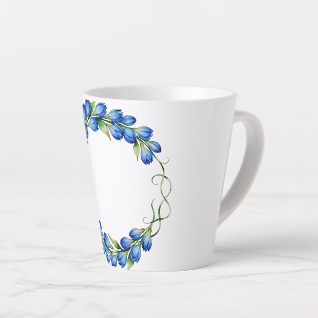 Blue Floral Wreath Mug (Right Angle)