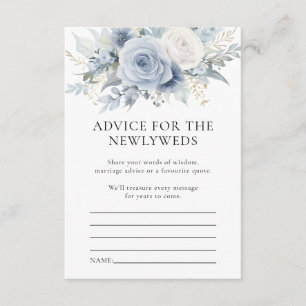 Blue Florals Advice for Couple Wedding Game Card