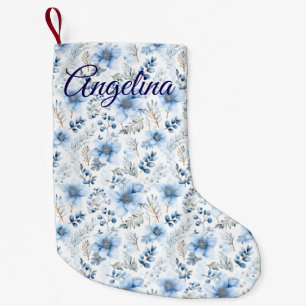 Blue Florals Christmas Stocking