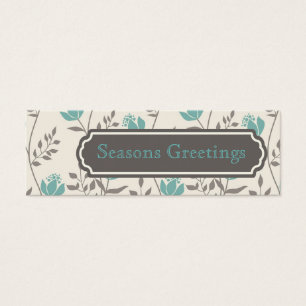 Blue Florals Gift Tags, Profile Cards