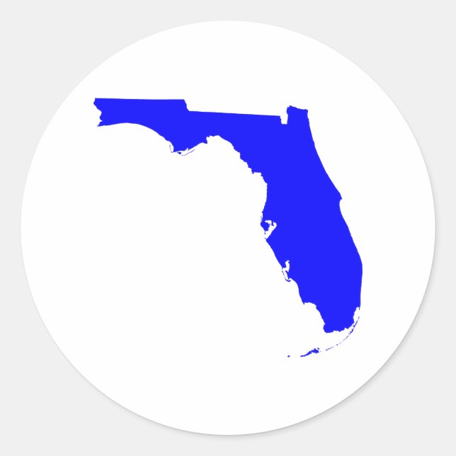 Blue Florida Classic Round Sticker (Front)