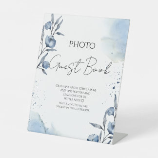 Blue Floris Photo Guest Book Pedestal Sign