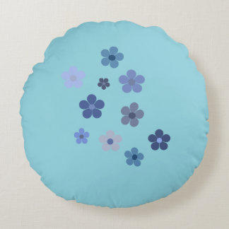 Blue Floural Round Cushion