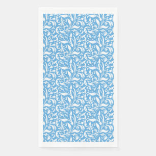 Blue Flourish Print Paper Napkin