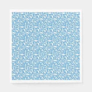 Blue Flourish Print Paper Napkin
