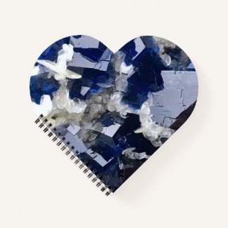Blue Flourite Crystal Notebook Heart Valentine