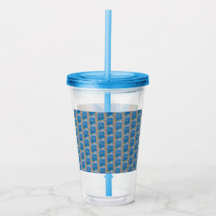 Blue Flower Acrylic Tumbler