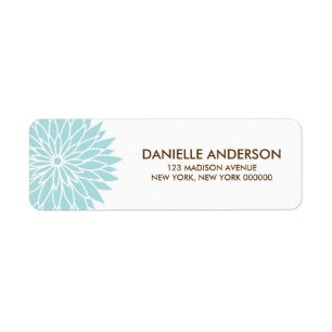 Blue Flower Address Return Labels