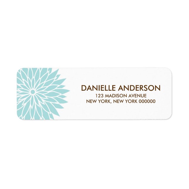 Blue Flower Address Return Labels (Front)
