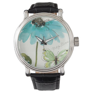 Blue Flower and Butterfly Watch