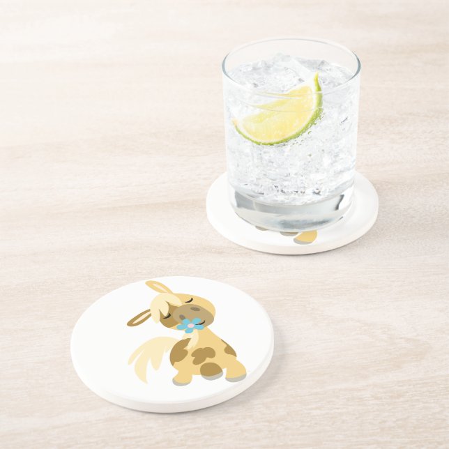 Blue Flower and Cute Cartoon Pony Coaster (Side)