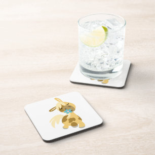 Blue Flower and Cute Cartoon Pony Coasters Set