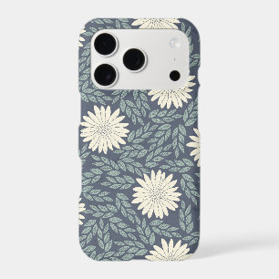 Blue Flower and Leaf Pattern