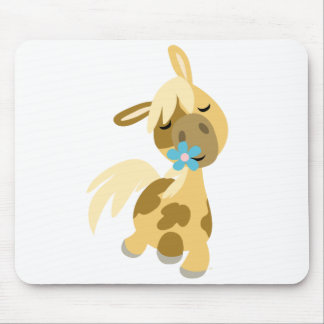 Blue Flower and Pony mousepad
