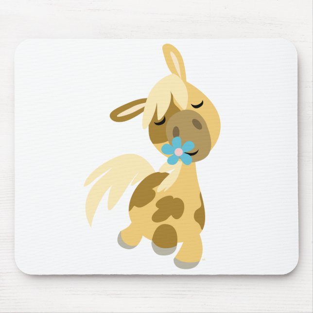 Blue Flower and  Pony mousepad (Front)