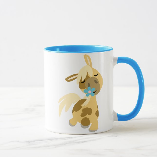 Blue Flower and  Pony mug (Right)