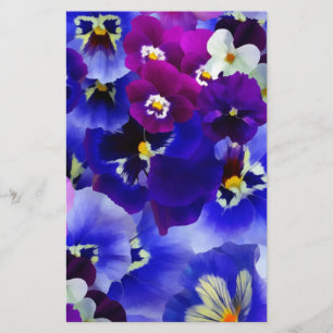 Blue Flower Arrangement Stationery