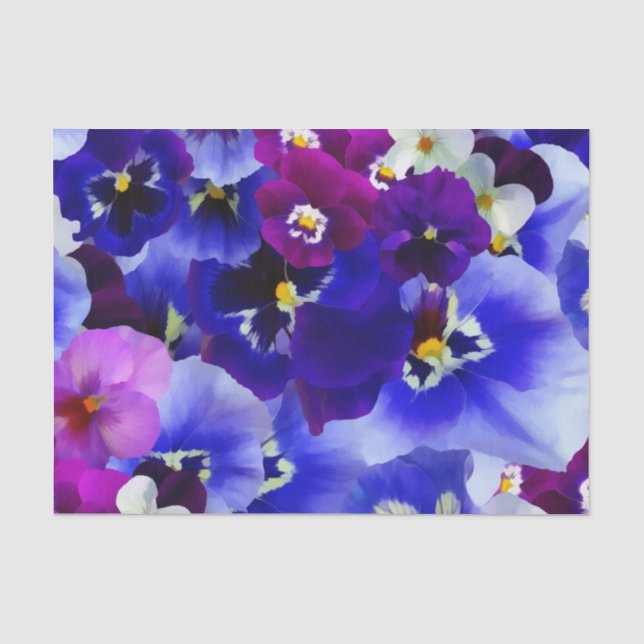 Blue Flower Arrangement Tissue Paper (Front)