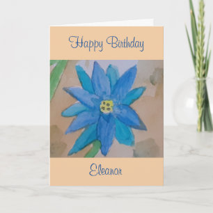 Blue Flower Birthday Card