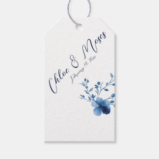 Blue, Flower Blossom, small, Gift Tags