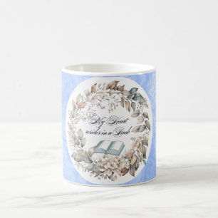 Blue Flower Bouquet Book lovers Coffee Mug