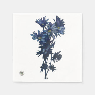 Blue Flower Bouquet Paper Napkin