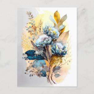Blue Flower Bouquet Postcard