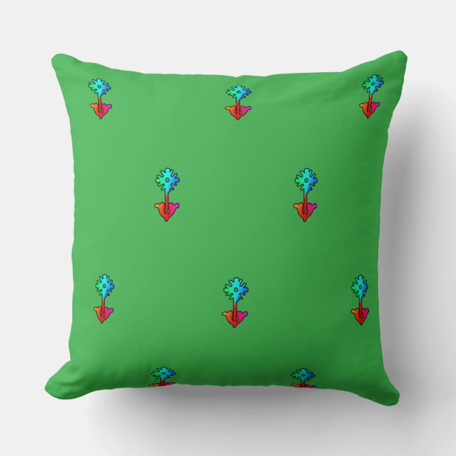 Blue Flower Brt Green                 Cushion (Front)